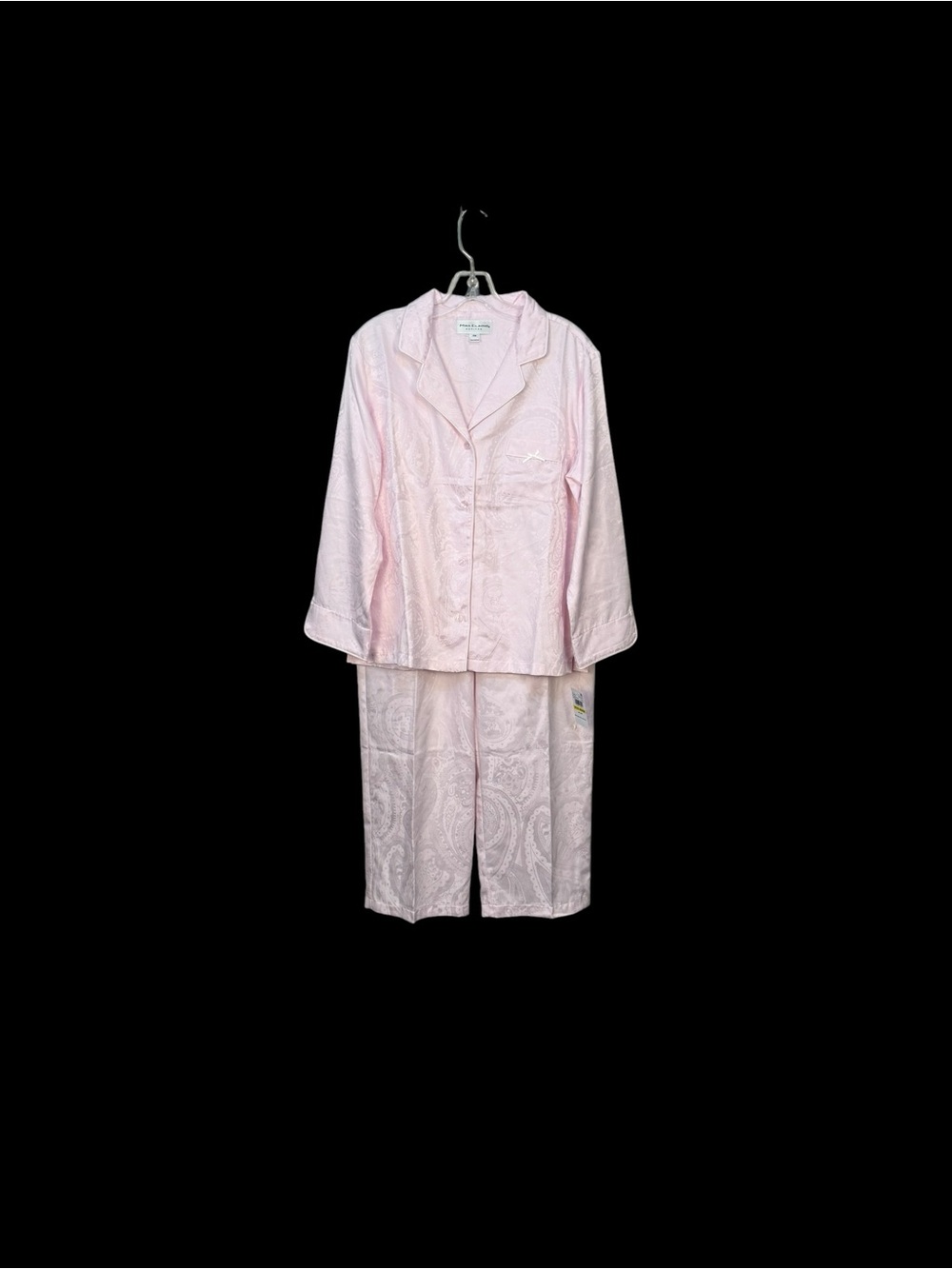 Miss Elaine Petites 2 Piece Pajama Set Size PM Pink Paisley New